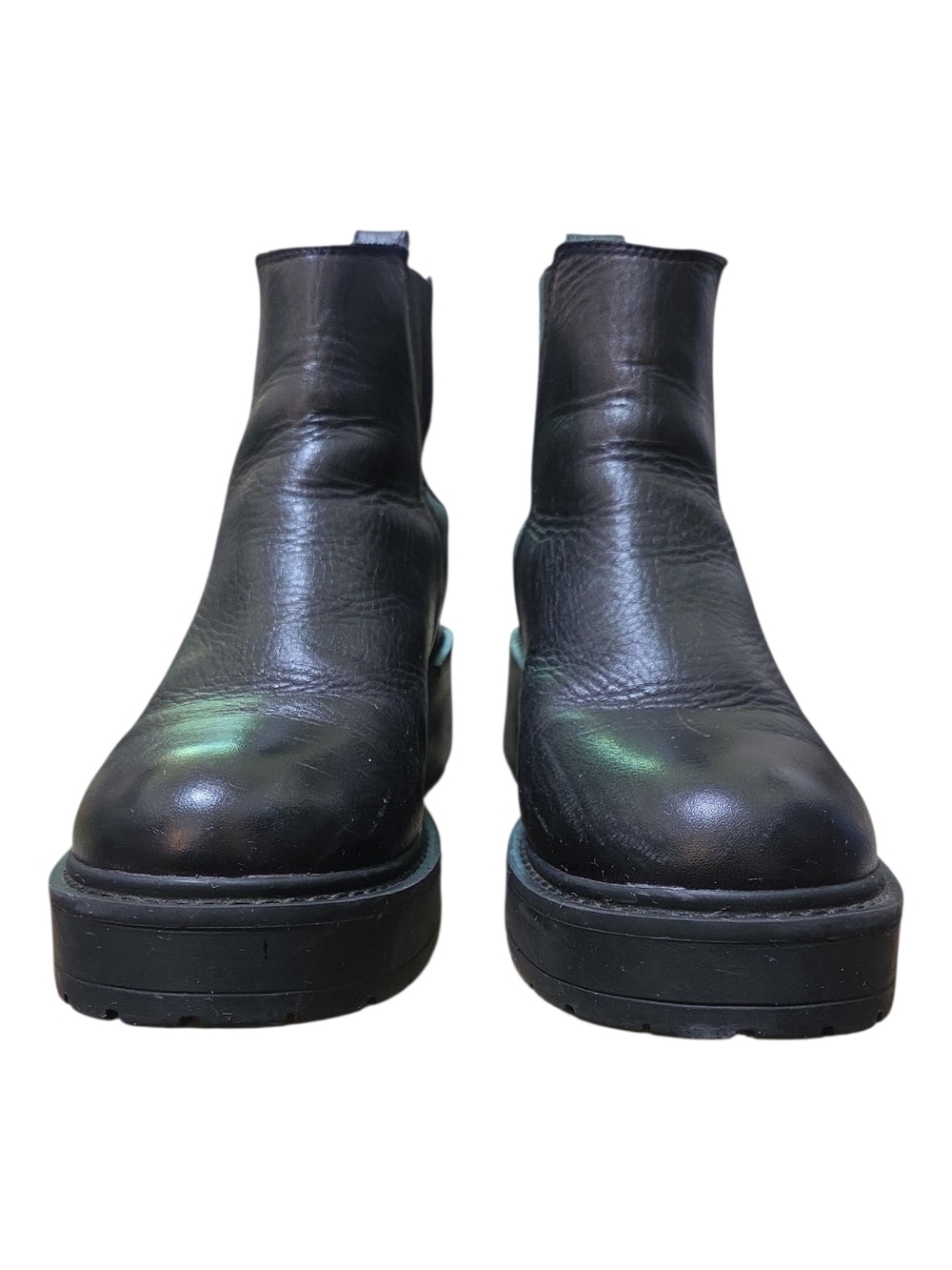 Steve Madden Black Leather Platform Chelsea Ankle Boots Size 8M - Picture 6 of 13